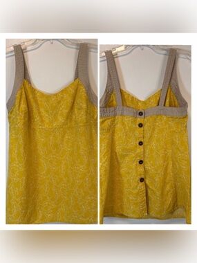 Patagonia Island Hemp Organic Cotton‎ Tank Top Summertime Yellow Women’s 12